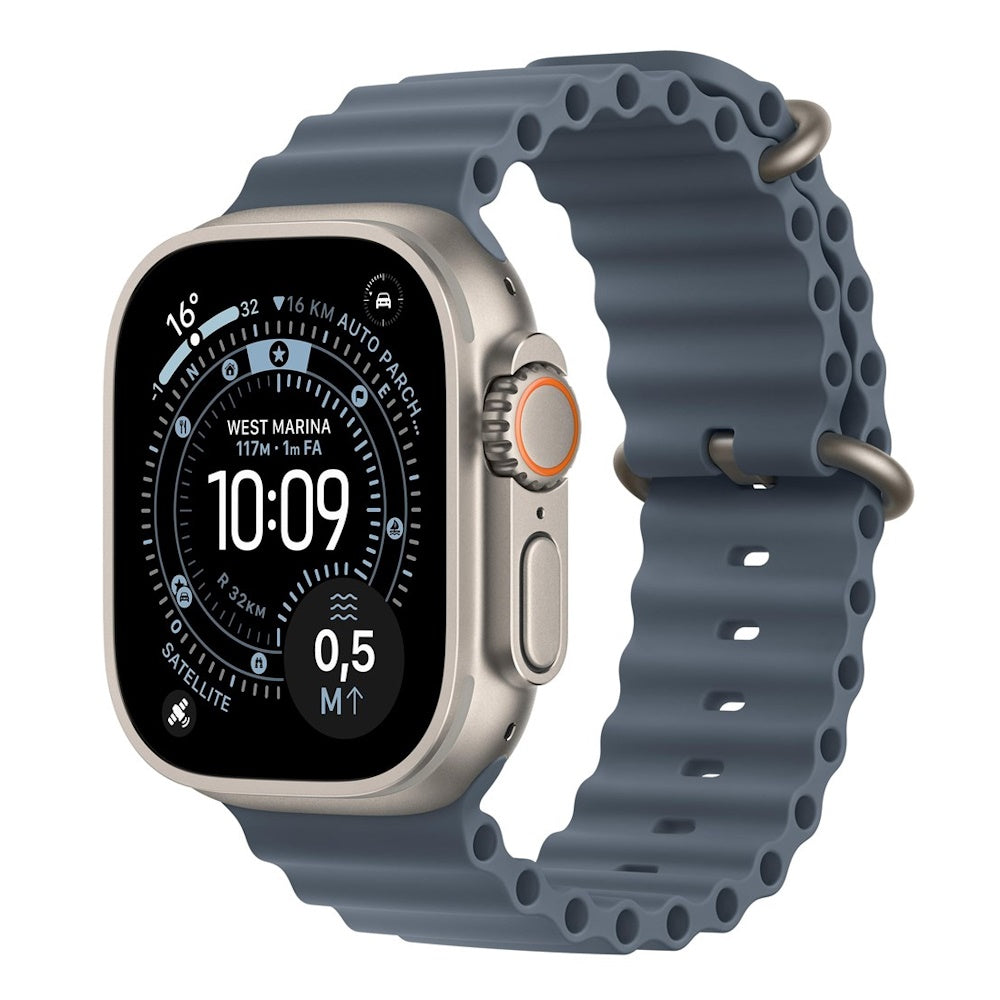 Apple Watch Ultra 3 49mm Titanium (Blue Rubber Strap)
