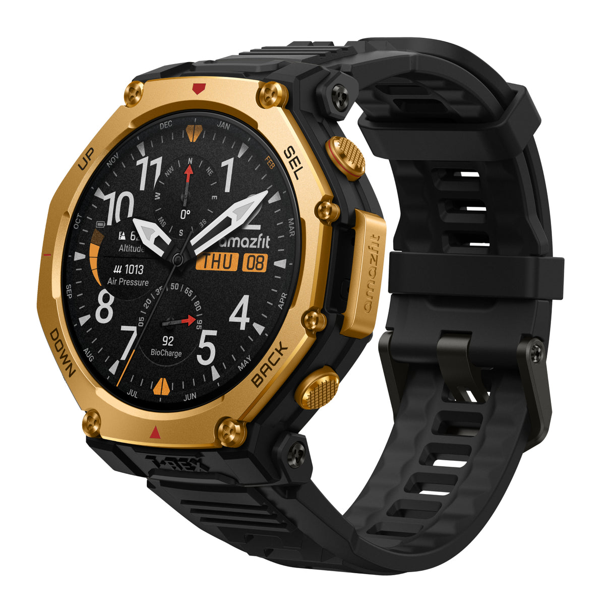 Amazfit T-Rex 3 Pro 48mm Guld (Svart Silikonband) – Amazfit