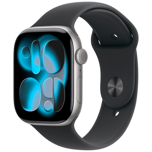 Apple Watch Series 11 46mm Grå (Svart Gummiband S/M) – Apple