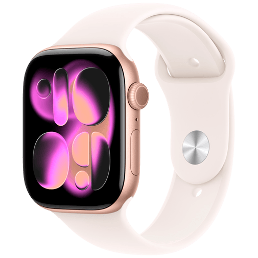 Apple Watch Series 11 46mm Guld (Ljusrosa Gummiband S/M) – Apple