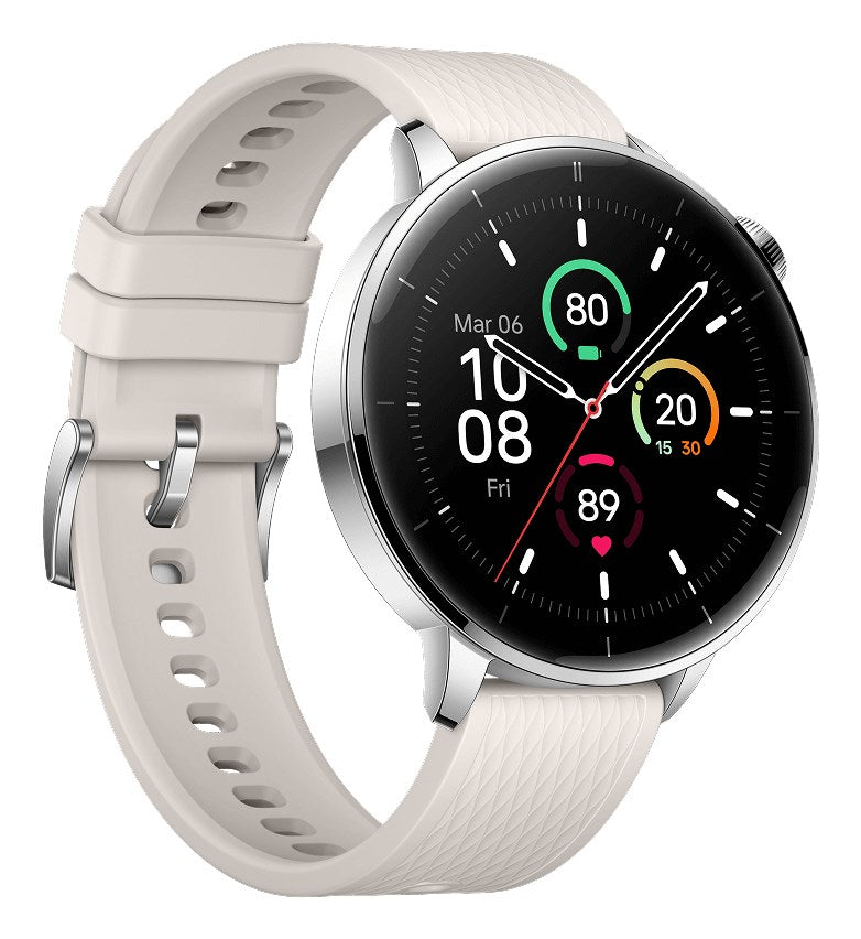 OnePlus Watch 3 43mm Silver (Vit Gummiband)