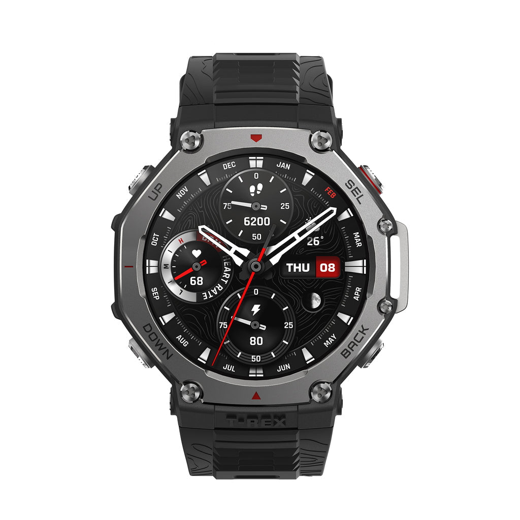 Amazfit T-Rex 3 3,81 cm (1.5") AMOLED 48.5 mm Digital 480 x 480 pixlar Pekskärm Svart Wi-Fi GPS