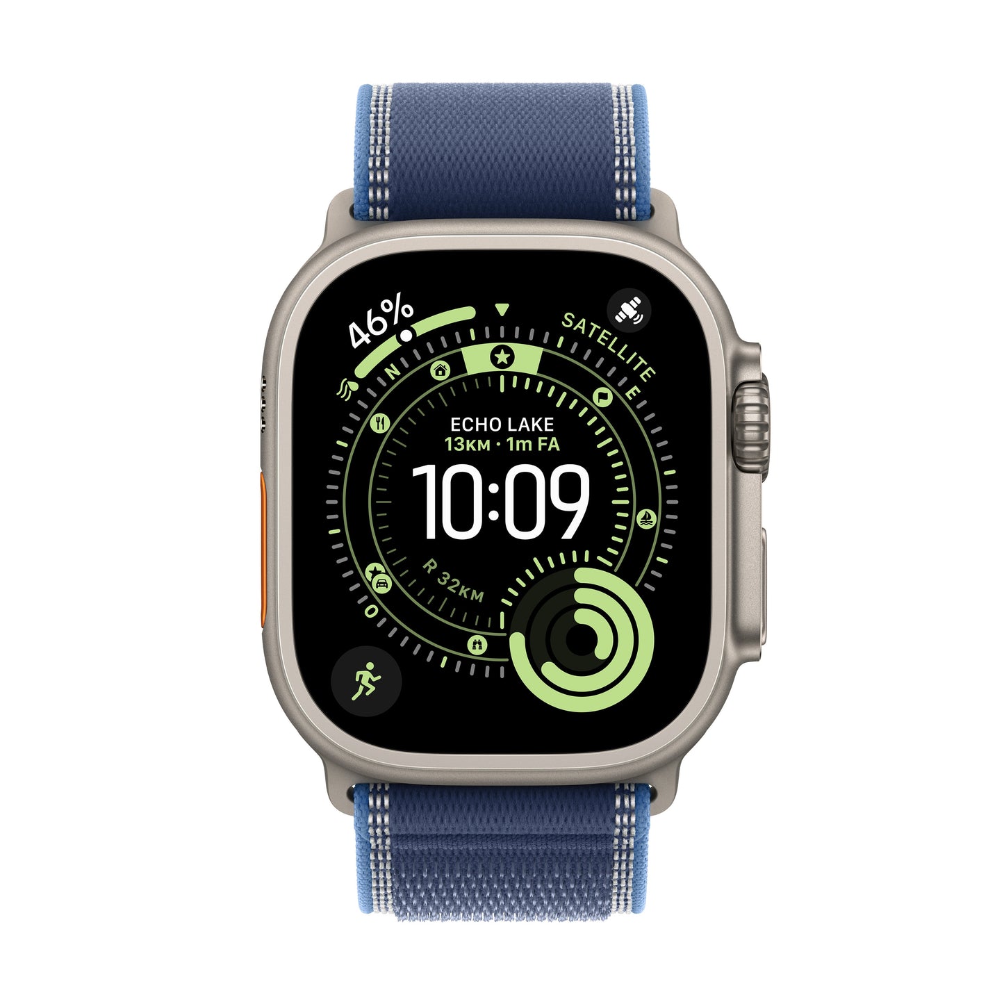 Apple Watch Ultra 3 49mm Titanium (Blue Fabric Strap S/M)