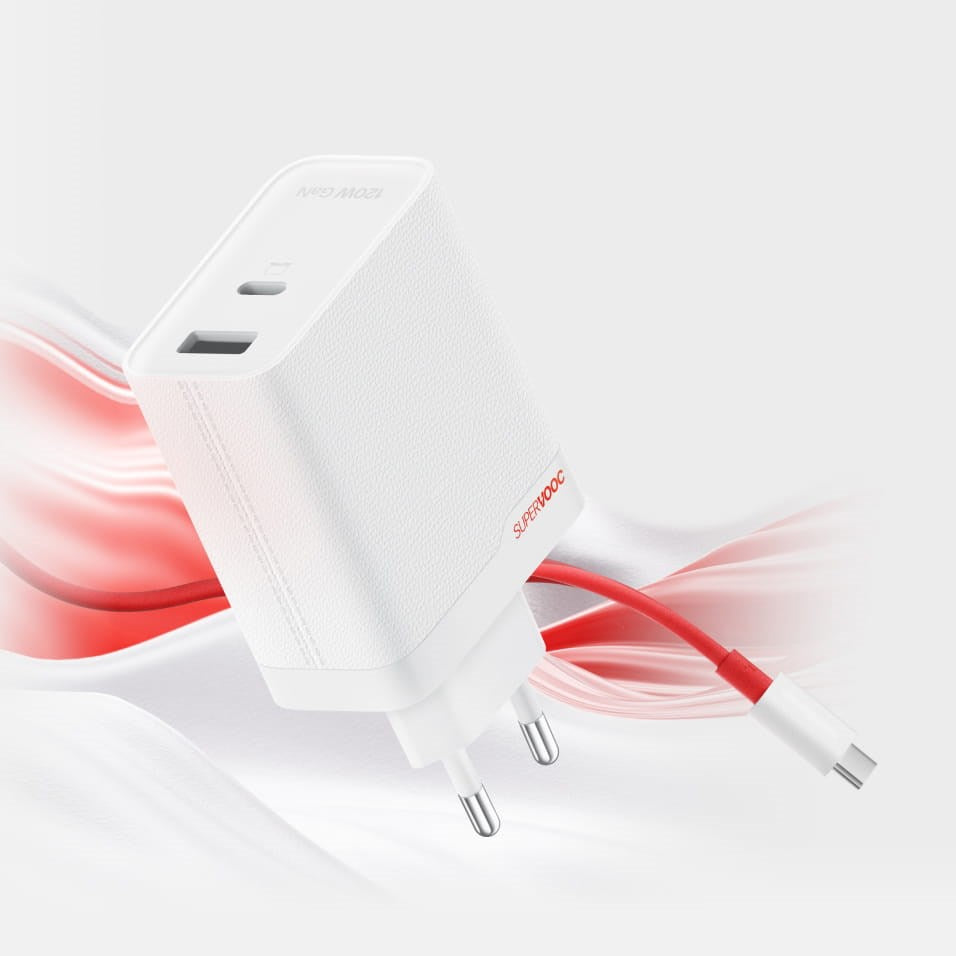 OnePlus SuperVOOC USB-C + USB-A Fast Charger 120W White