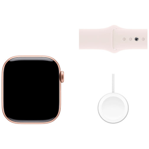 Apple Watch Series 10 42mm Gold (Rose Rubber Strap M/L) – Apple
