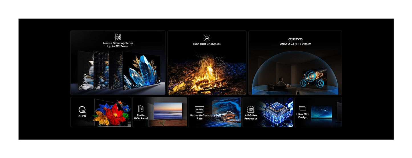 TCL 55C69K TV 139.7 cm (55") 4K Ultra HD Smart TV Wi-Fi Metallic