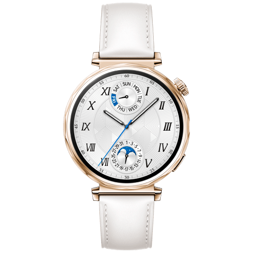 Huawei Watch GT 5 41mm Guld (Vit Läderband) – Huawei