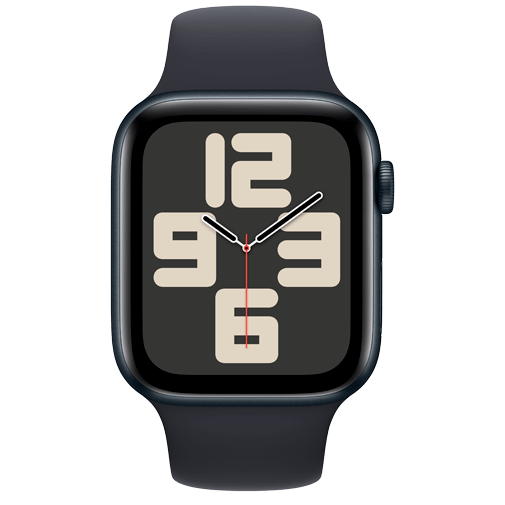 Apple Watch SE 2023 4G 44mm Svart (Svart Silikonband M/L) – Apple