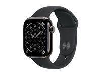 Apple Watch Series 11 42mm 5G Leisteen Titanium (Black Rubber Strap M/L)