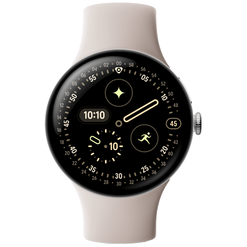 Google Pixel Watch 4 45mm Silver (Beige Rem) – Google
