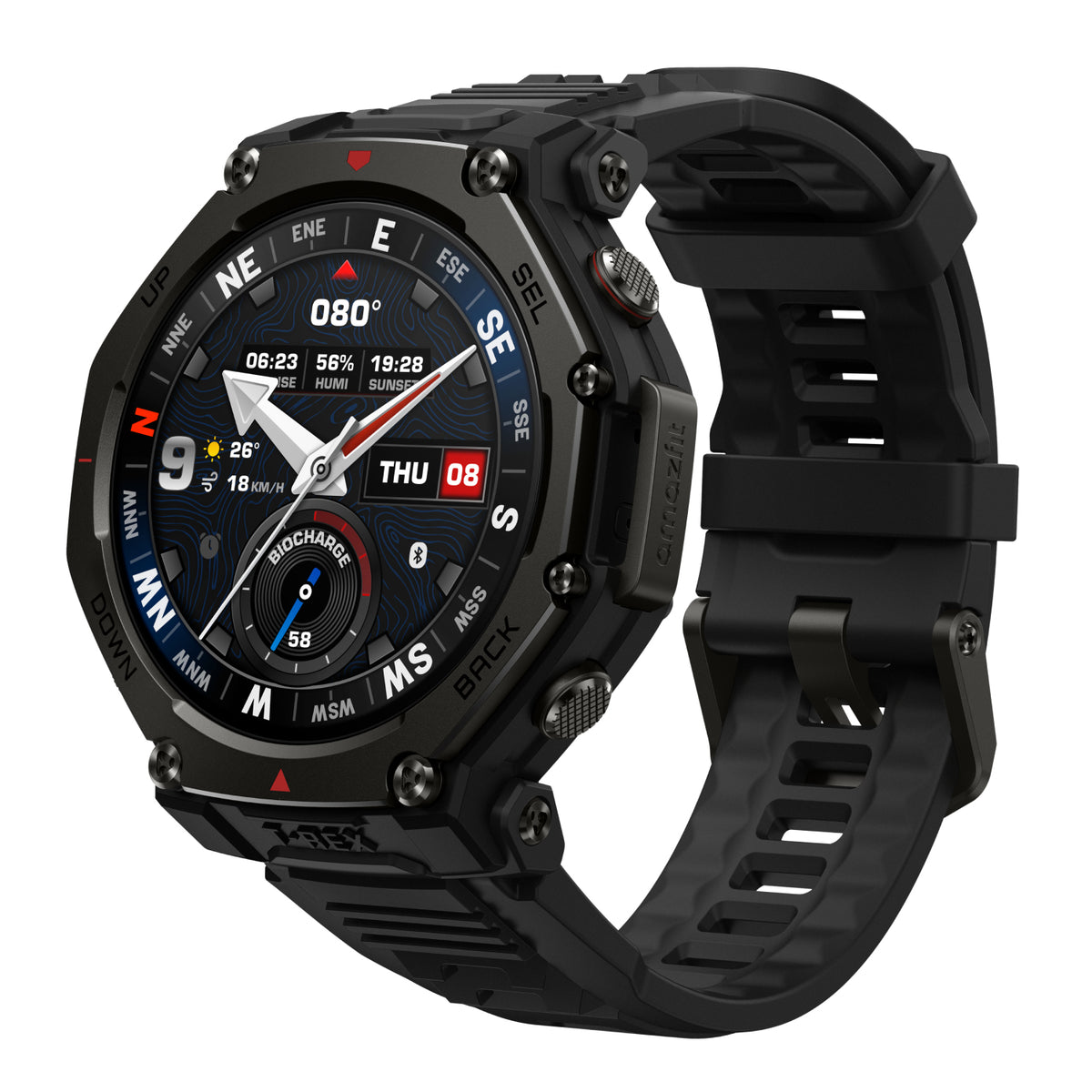 Amazfit T-Rex 3 Pro 44mm Svart (Svart Silikonband) – Amazfit