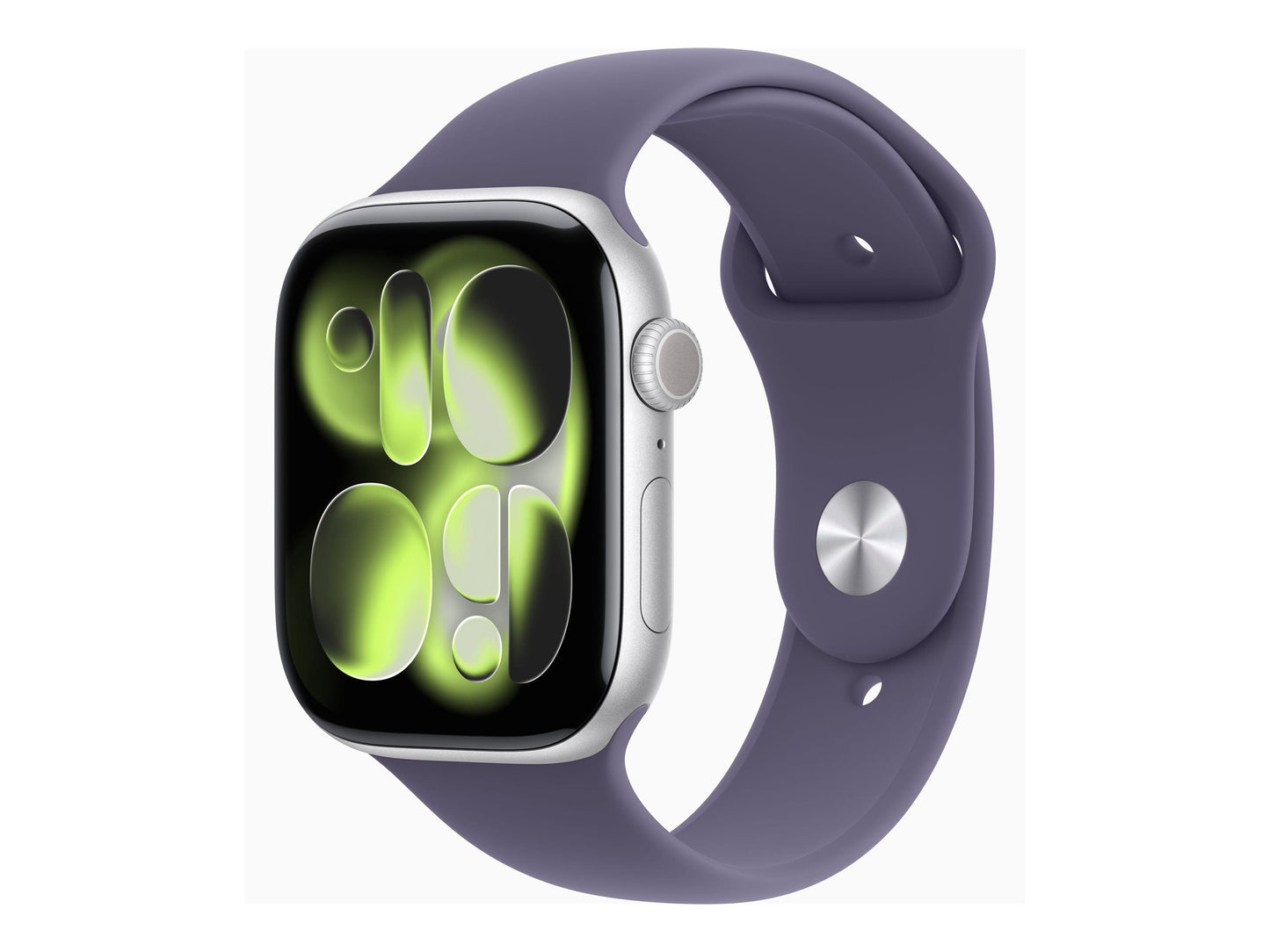 Apple Watch Series 11 46mm Silver (Lila Gummiband S/M)