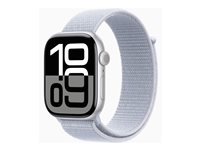Apple Watch Series 10 4G 46mm Silver (Ljusblå Nylonrem) – Apple
