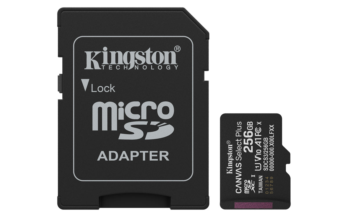 Kingston Canvas Select Plus microSDXC 256GB + SD adapter – Kingston