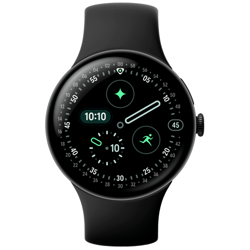Google Pixel Watch 4 45mm Svart (Svart Rem) – Google