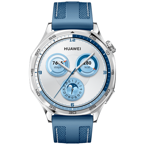 Huawei Watch GT 5 46mm Silver (Blå Textilband) – Huawei