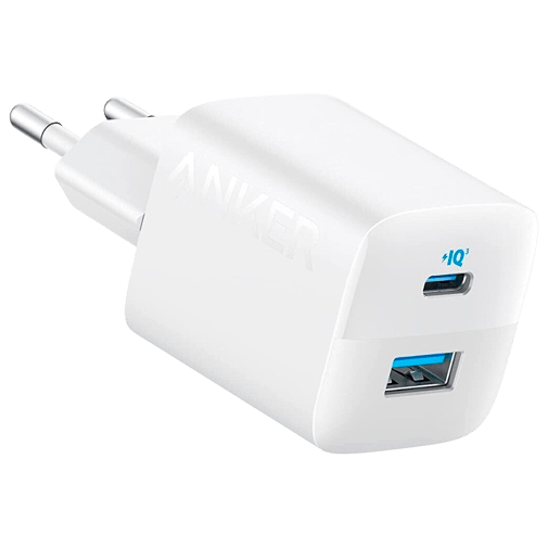 Anker 323 Dual USB USB-C Snabbladdare 33W Vit – Anker
