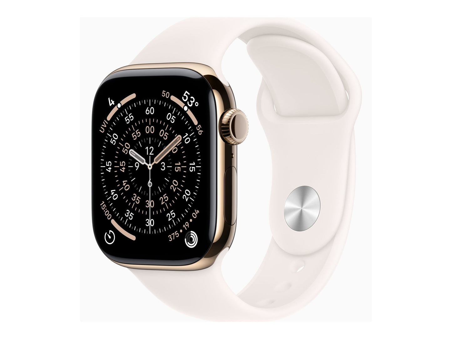 Apple Watch Series 11 42mm 5G Gold Titanium (Light Pink Rubber Strap S/M)