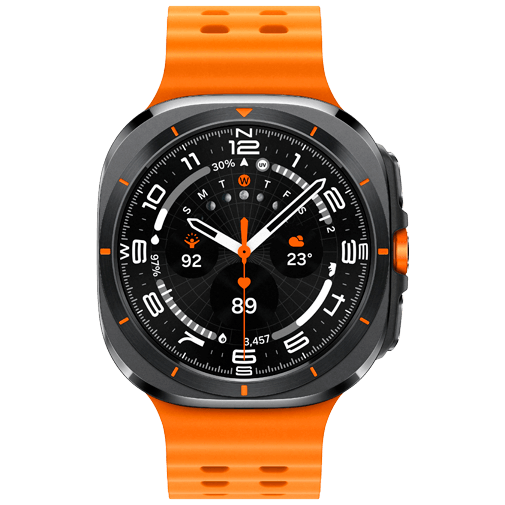 Samsung Galaxy Watch Ultra Titanium Grå (Orange Gummiband) – Samsung