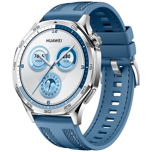 Huawei Watch GT 5 46mm Silver (Blå Textilband) – Huawei