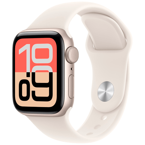 Apple Watch SE 3 40mm 5G Guld (Beige Gummiband S/M) – Apple