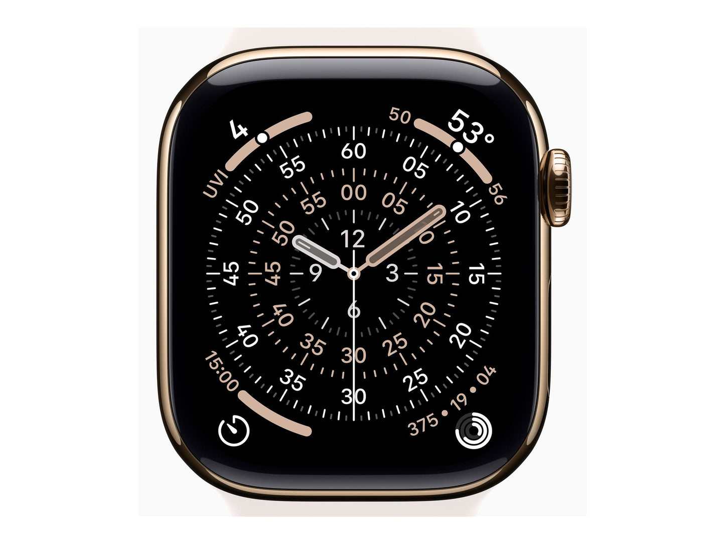 Apple Watch Series 11 42mm 5G Gold Titanium (Light Pink Rubber Strap S/M)