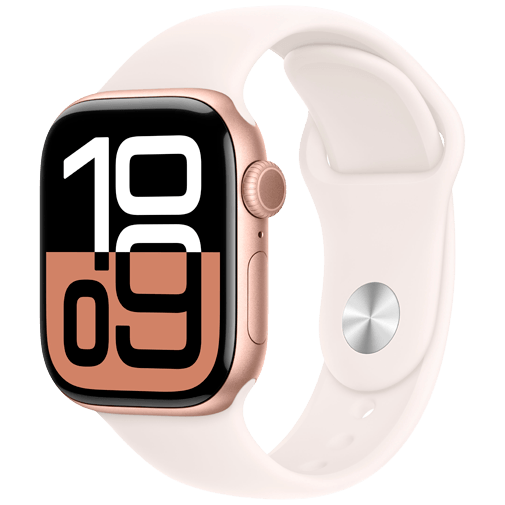Apple Watch Series 10 42mm Gold (Rose Rubber Strap M/L) – Apple