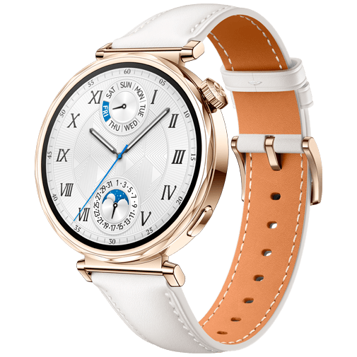 Huawei Watch GT 5 41mm Guld (Vit Läderband) – Huawei