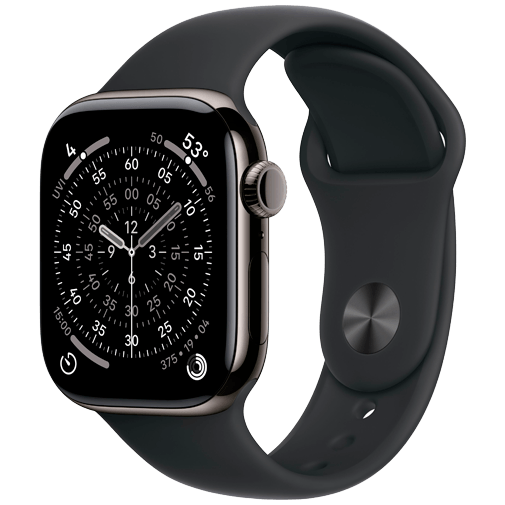 Apple Watch Series 11 42mm 5G Leisteen Titanium (Svart Gummiband S/M) – Apple
