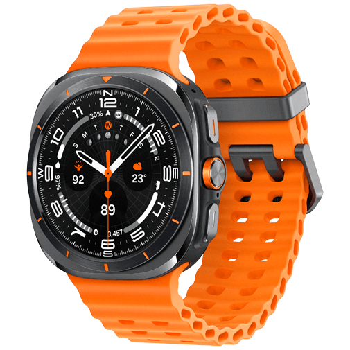 Samsung Galaxy Watch Ultra Titanium Grå (Orange Gummiband) – Samsung