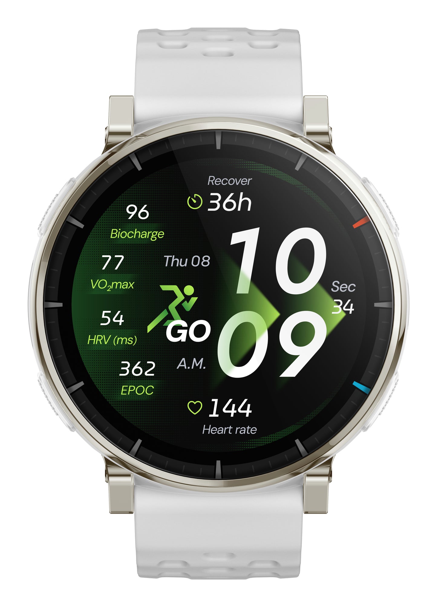 Amazfit Active 3 3,35 cm (1.32") AMOLED Digital 466 x 466 pixlar Pekskärm Guld GPS