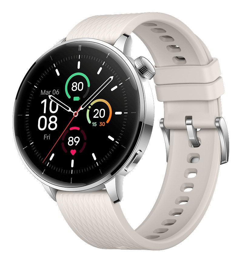 OnePlus Watch 3 43mm Silver (Vit Gummiband)