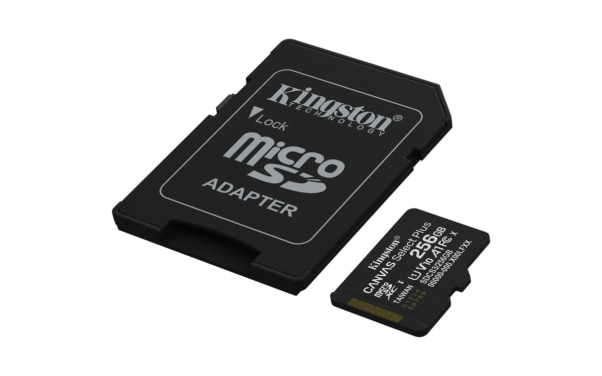 Kingston Canvas Select Plus microSDXC 256GB + SD adapter – Kingston