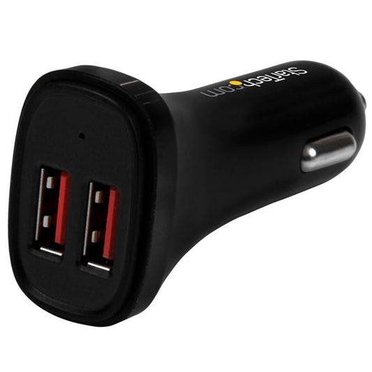 StarTech.com USB-billaddare med 2 portar - 24 W/4,8 A - Svart