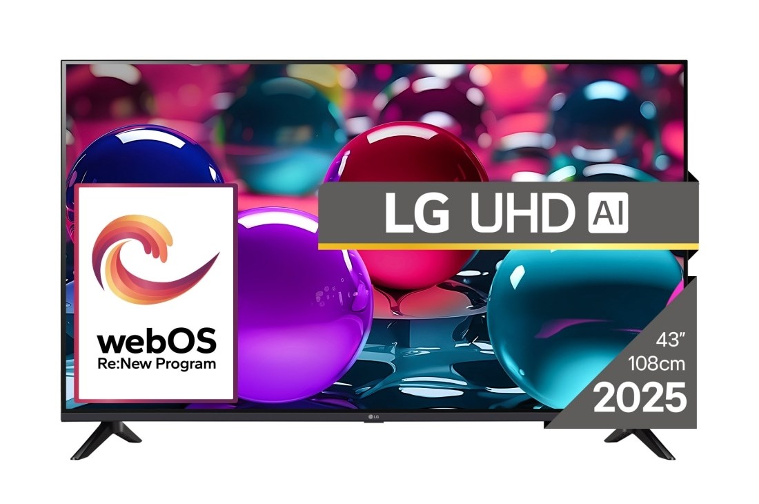 LG UHD AI 43UA73003LA TV 109.2 cm (43") 4K Ultra HD Smart TV Wi-Fi Black