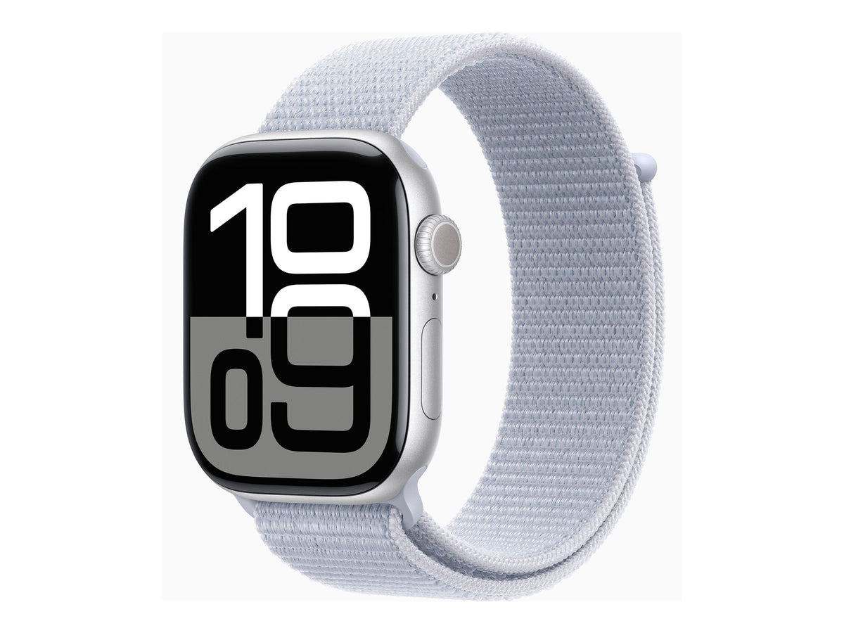 Apple Watch Series 10 4G 46mm Silver (Ljusblå Nylonrem) – Apple