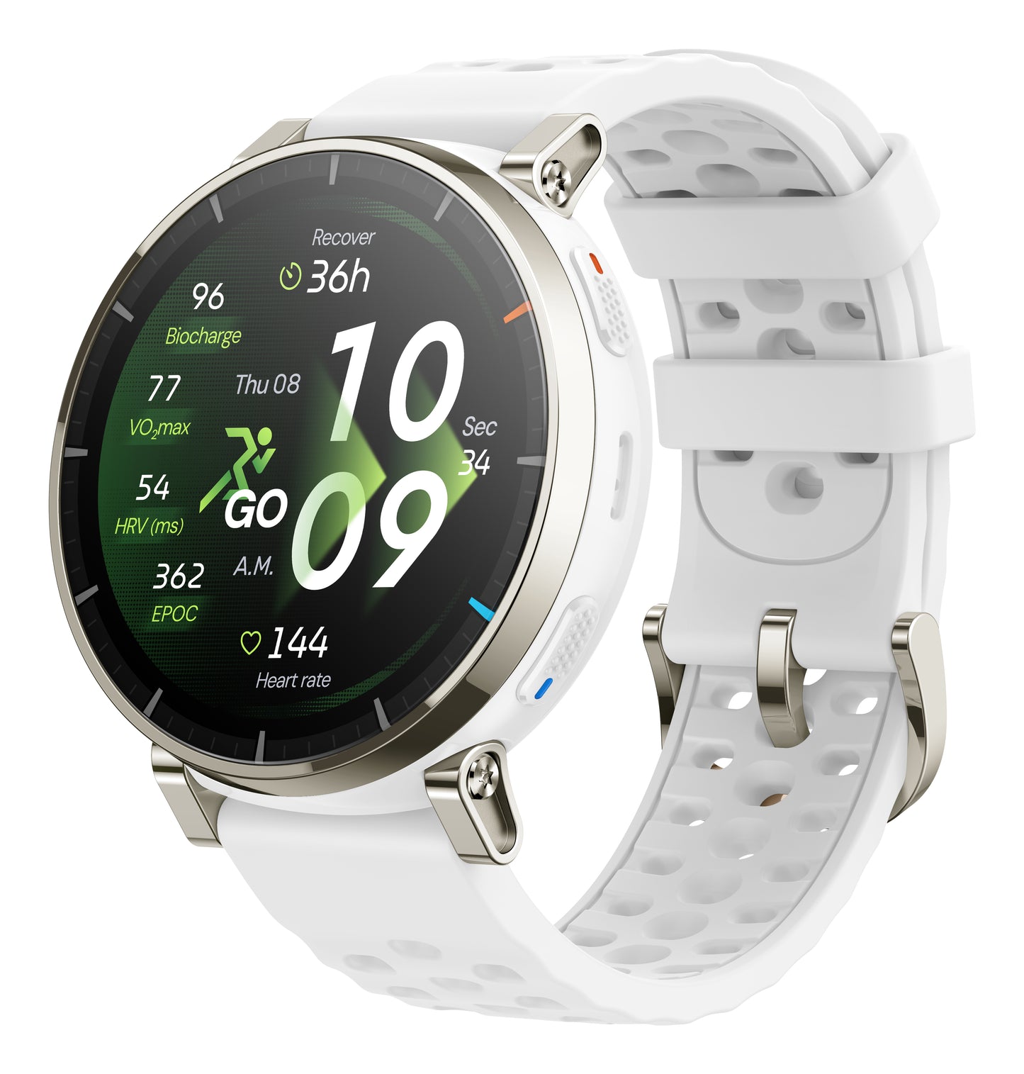 Amazfit Active 3 3,35 cm (1.32") AMOLED Digital 466 x 466 pixlar Pekskärm Guld GPS