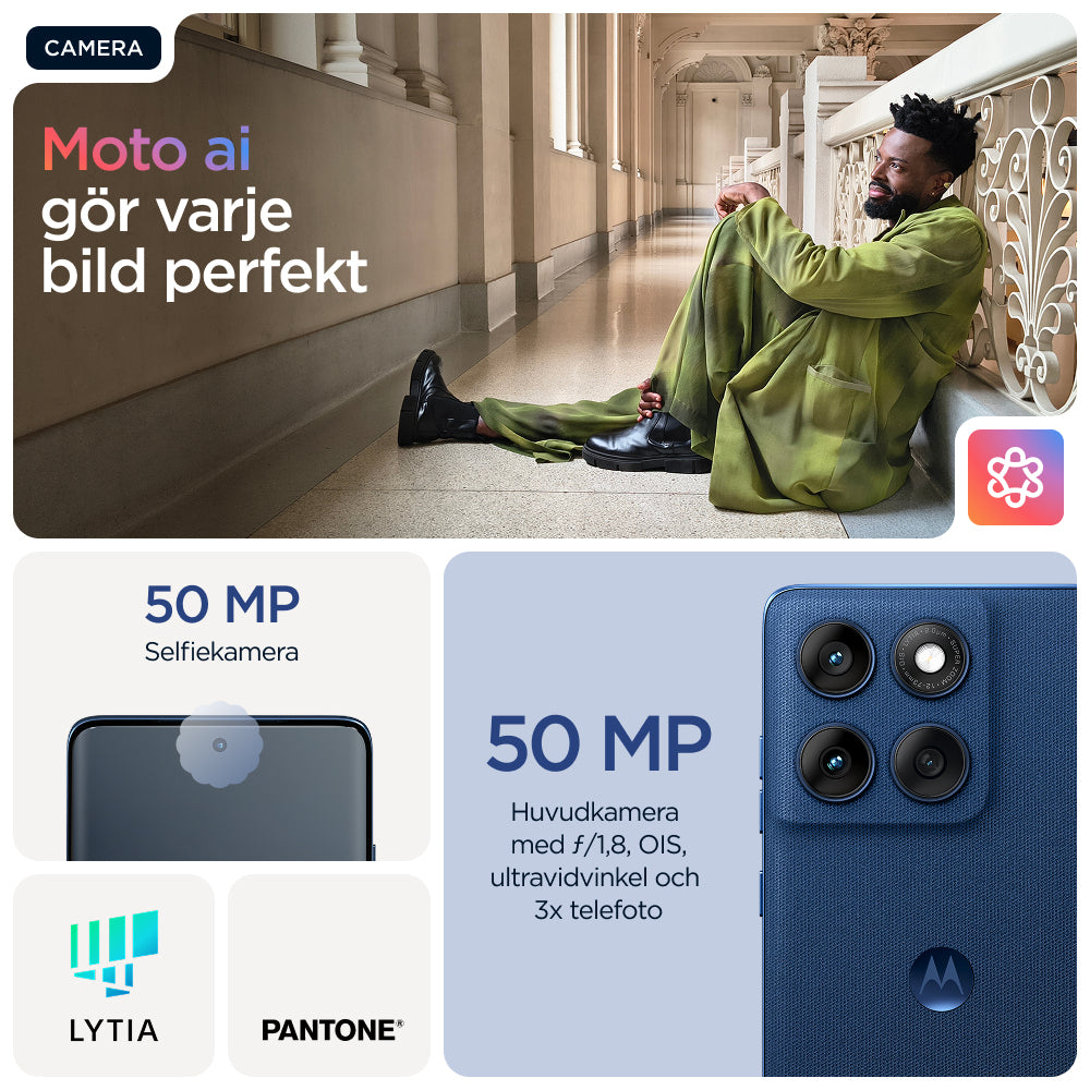 Motorola edge 60 16,9 cm (6.67") Dubbla SIM-kort Android 15 5G USB Type-C 8 GB 256 GB 5200 mAh Blå