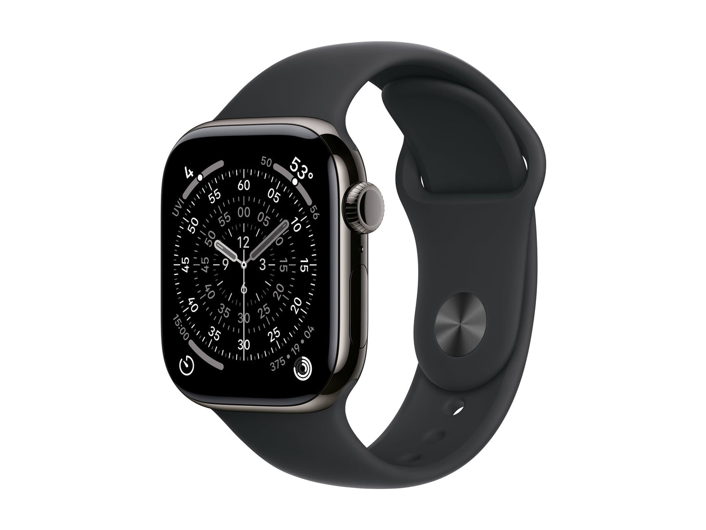 Apple Watch Series 11 42mm 5G Leisteen Titanium (Black Rubber Strap M/L)