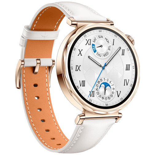 Huawei Watch GT 5 41mm Guld (Vit Läderband) – Huawei
