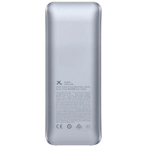 Anker Prime Dual USB-C + USB-A Snabbladdare Powerbank 26.250mAh Silver – Anker