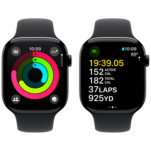 Apple Watch Series 10 4G 46mm Svart (Svart Gummiband S/M) – Apple