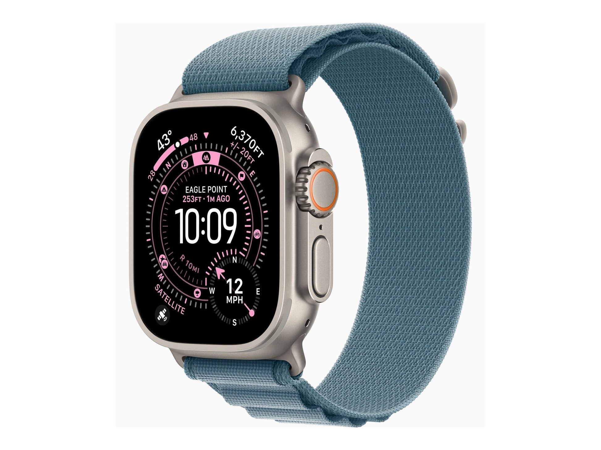 Apple Watch Ultra 3 49mm Titanium (Blå Nylonband M) – Apple