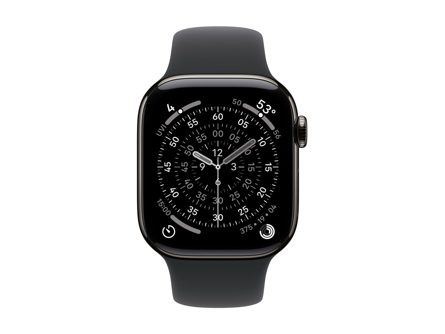 Apple Watch Series 11 42mm 5G Leisteen Titanium (Black Rubber Strap M/L)