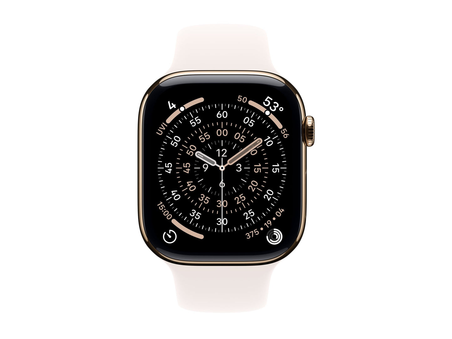 Apple Watch Series 11 46mm 5G Gold Titanium (Light Pink Rubber Strap S/M)