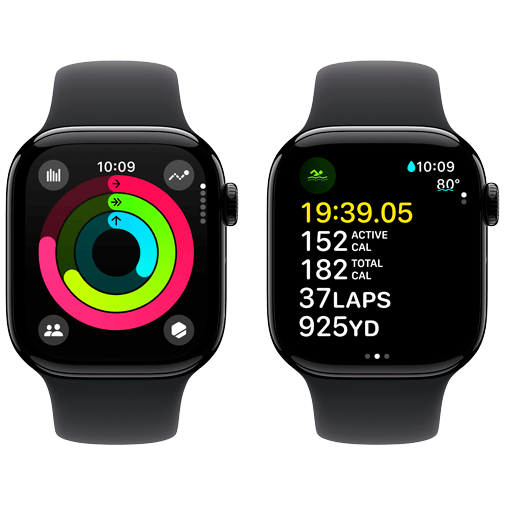 Apple Watch Series 10 42mm Black (Black Rubber Strap M/L) – Apple