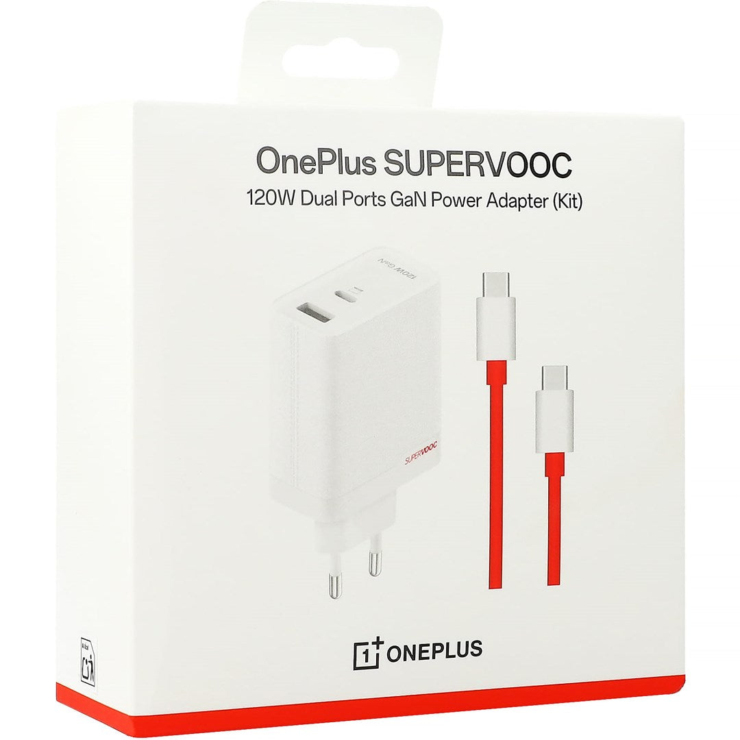 OnePlus SuperVOOC USB-C + USB-A Fast Charger 120W White