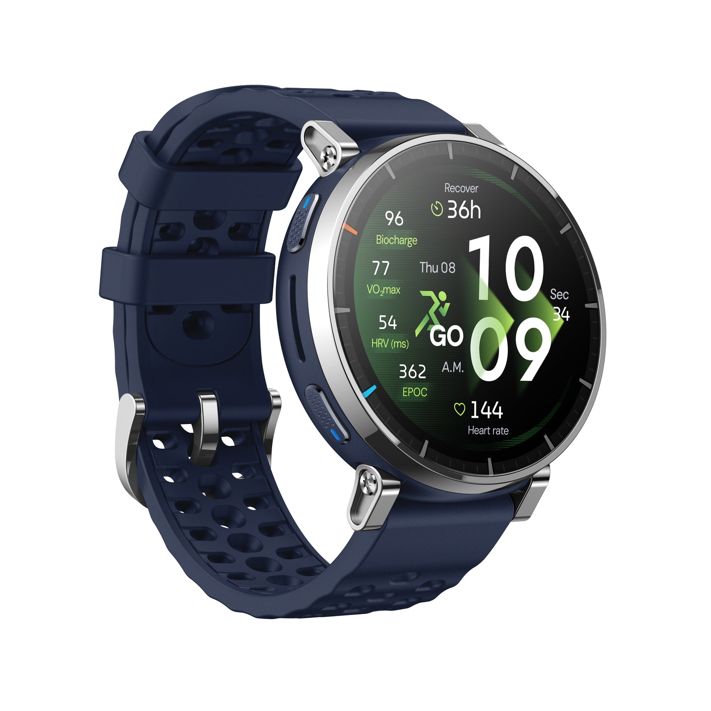 Amazfit W2558GL2N smartklocka och träningsklocka 3,35 cm (1.32") AMOLED Digital 466 x 466 pixlar Pekskärm Silver GPS