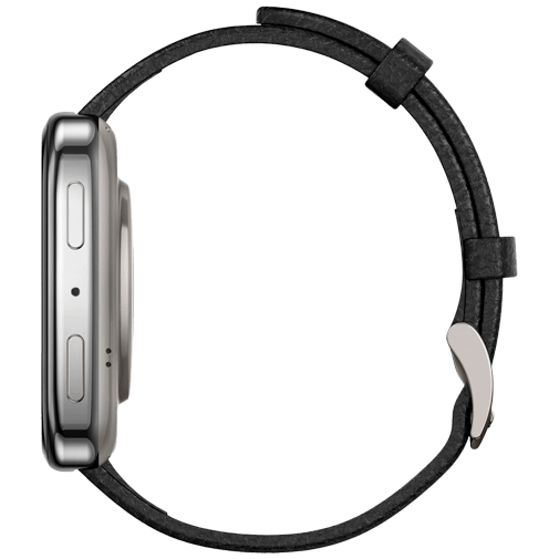 Amazfit Active 2 Square Silver (Svart Läderrem) – Amazfit