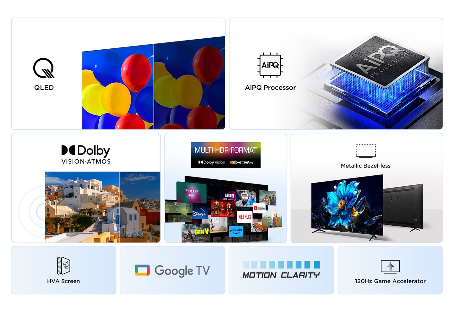 TCL P7K 43P7K TV 109.2 cm (43") 4K Ultra HD Smart TV Wi-Fi Metall 430 cd/m² – TCL